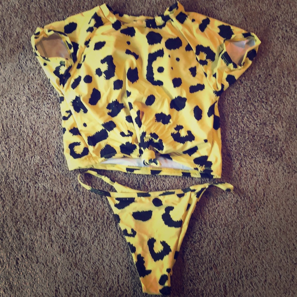 Neon leopard bikini